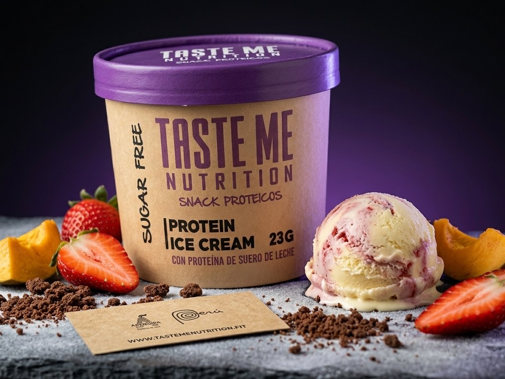 Taste Me Protein Ice Cream, vaso kraft con tapa